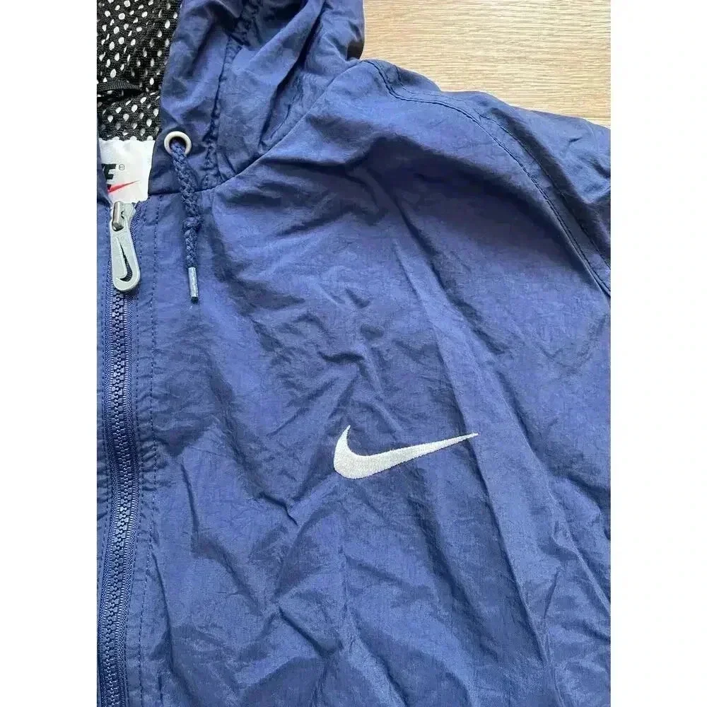 Rare Vintage 90s Nike Men's Heavyweight Windbreaker Big Swoosh Blue XXL